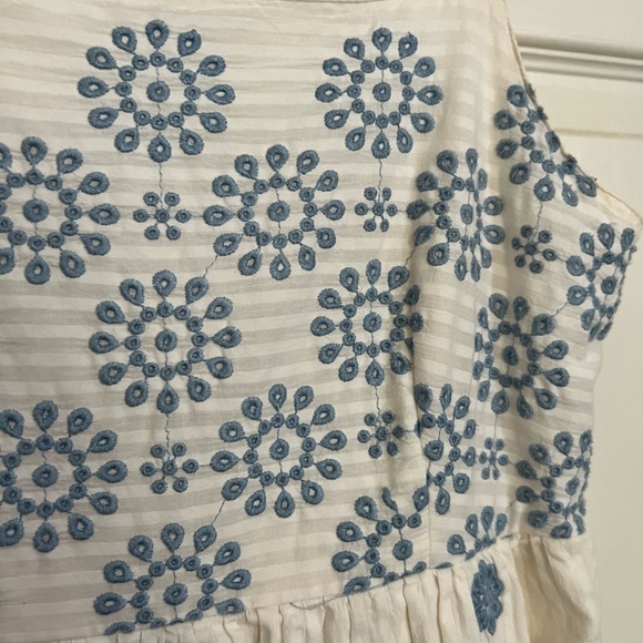 American eagle white maxi dress with embroidered blue flowers size M - Picture 4 of 12